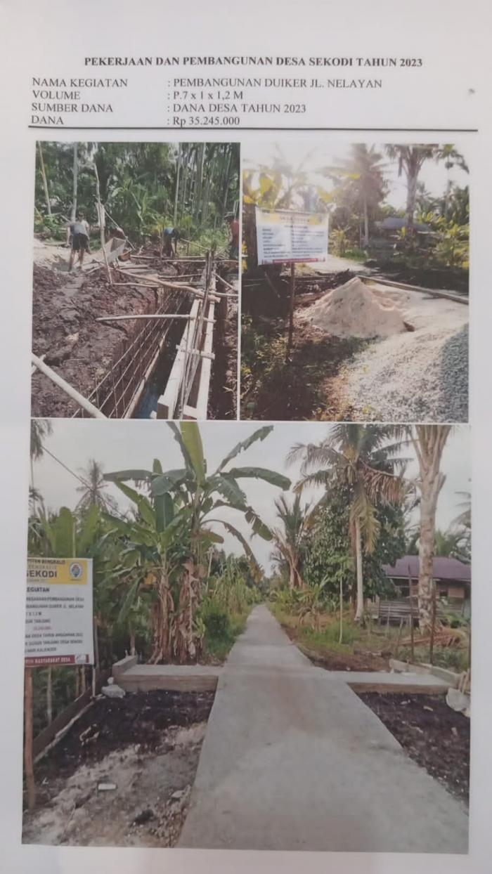 Utamakan Keselamatan Penguna Jalan, Pemdes Sekodi Bangun Duiker 