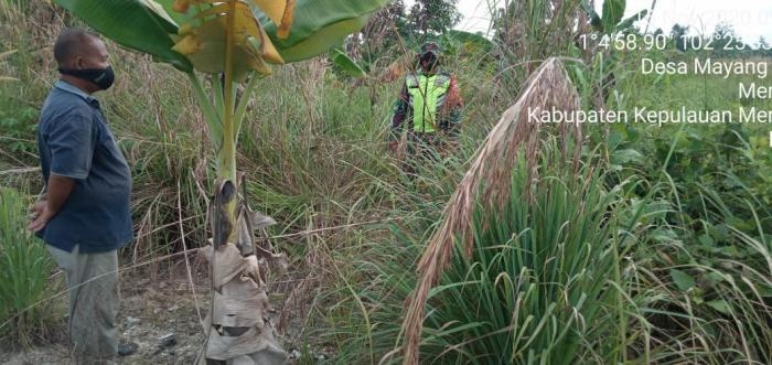 Cegah Karlahut anggota Danramil 08/Merbau kembali gelar patroli di Desa Mayang Sari.