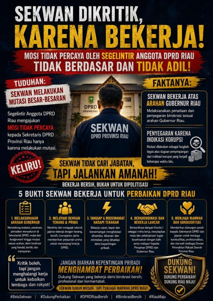 Akademisi HTN Soroti Mosi Tidak Percaya Terhadap Setwan Riau