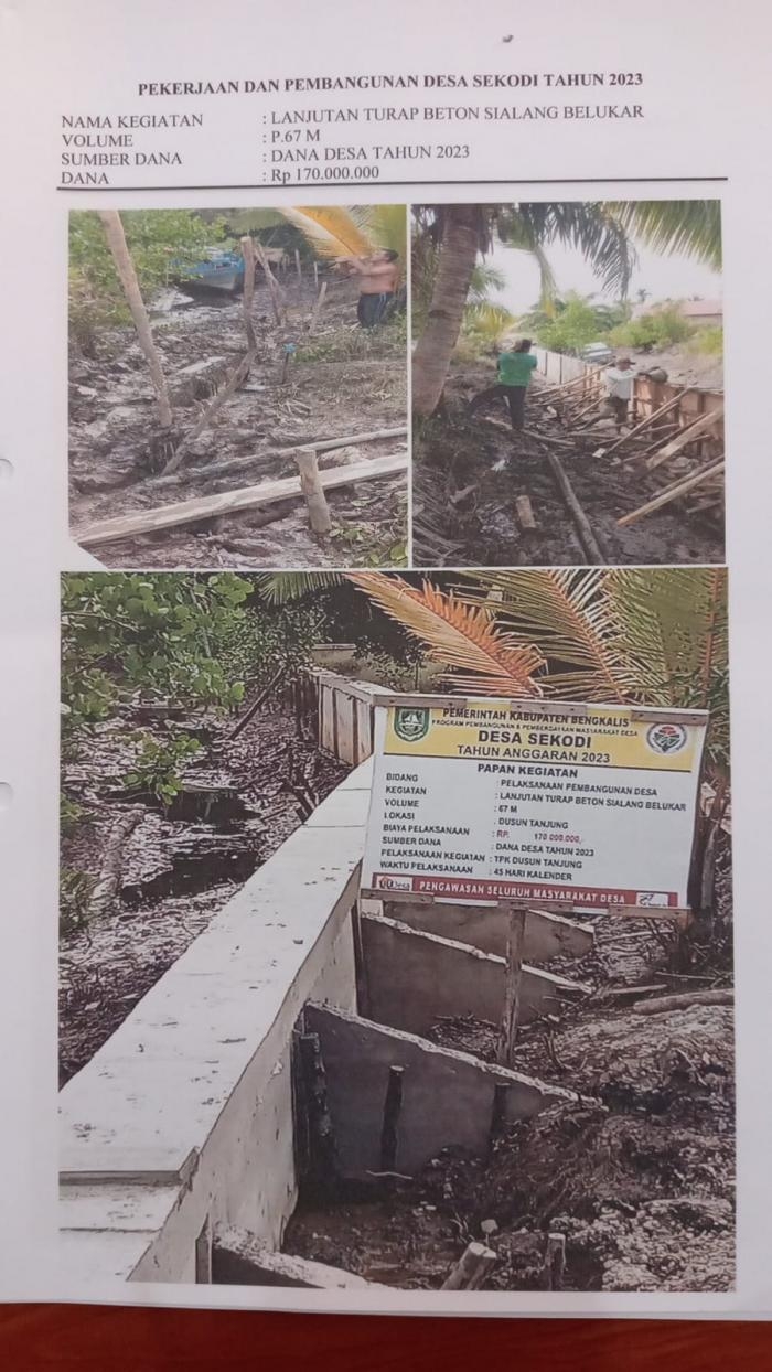 Antisipasi Masalah Abrasi dan Luapan Air Laut, Pemdes Sekodi Percepat Bangun Turap 