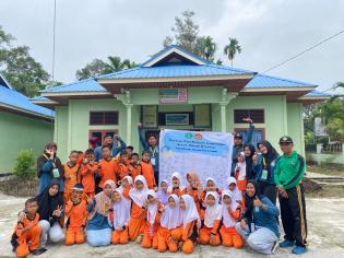 Mahasiswa KKN STAIN Bengkalis Desa Mentayan Gelar Acara Senam Sehat Bersama Siswa 