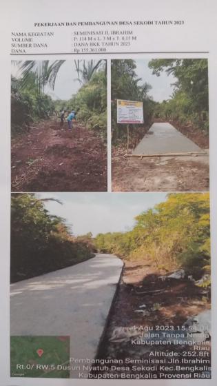 Pemdes Sekodi Kembali Bangun Semenisasi Jalan Ibrahim RW.05 Dusun Nyatuh 