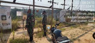 Hindari Kerusakan, Babinsa Kampung Minas Jaya Gelar Patroli di Objek Vital Nasional